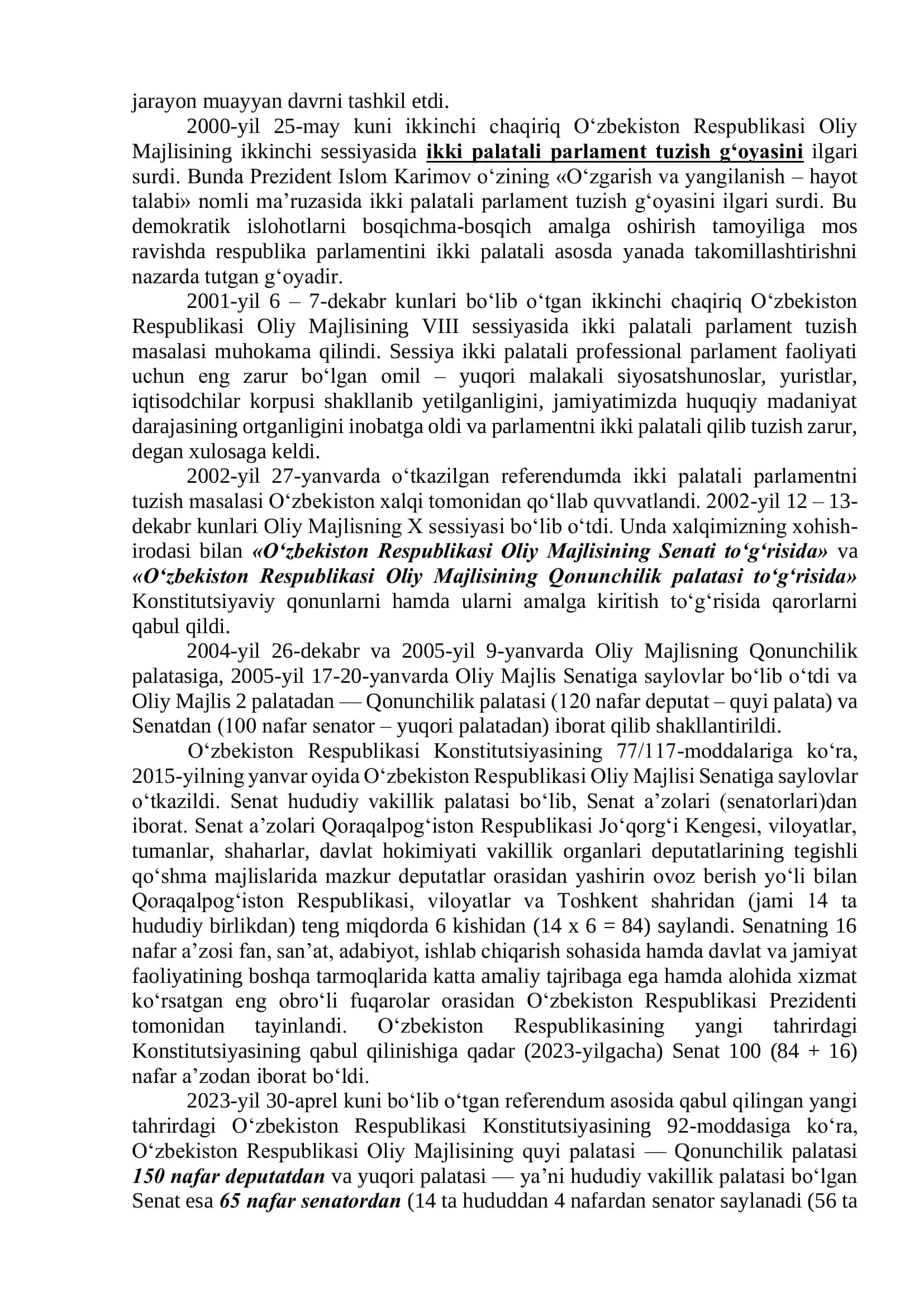 O‘zbekistonda demokratik, fuqarolik jamiyati asoslarining shakllanishi, amalga oshirilgan siyosiy islohotlar 3