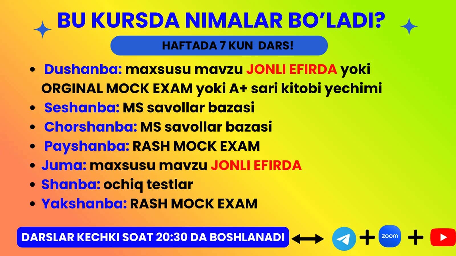 Matematika fanidan USTOZ va ABITURIYENTlarni KUZGI Milliy Sertifikat imtihonlariga tayyorlovchi ONLAYN kurs! 3