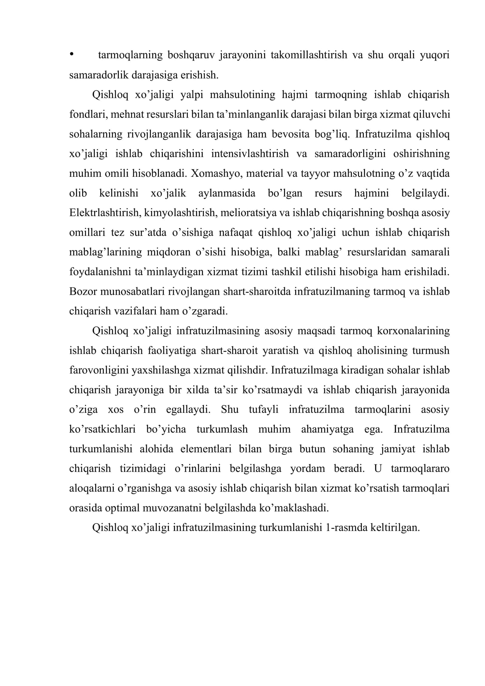 Qishloq xo’jaligida infratuzilma va uni rivojlantirish yo’llari 3