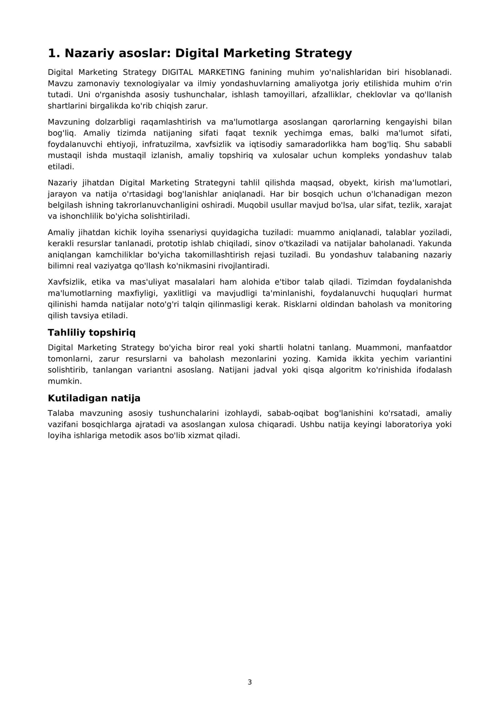 MUSTAQIL ISH Digital Marketing Strategy 3