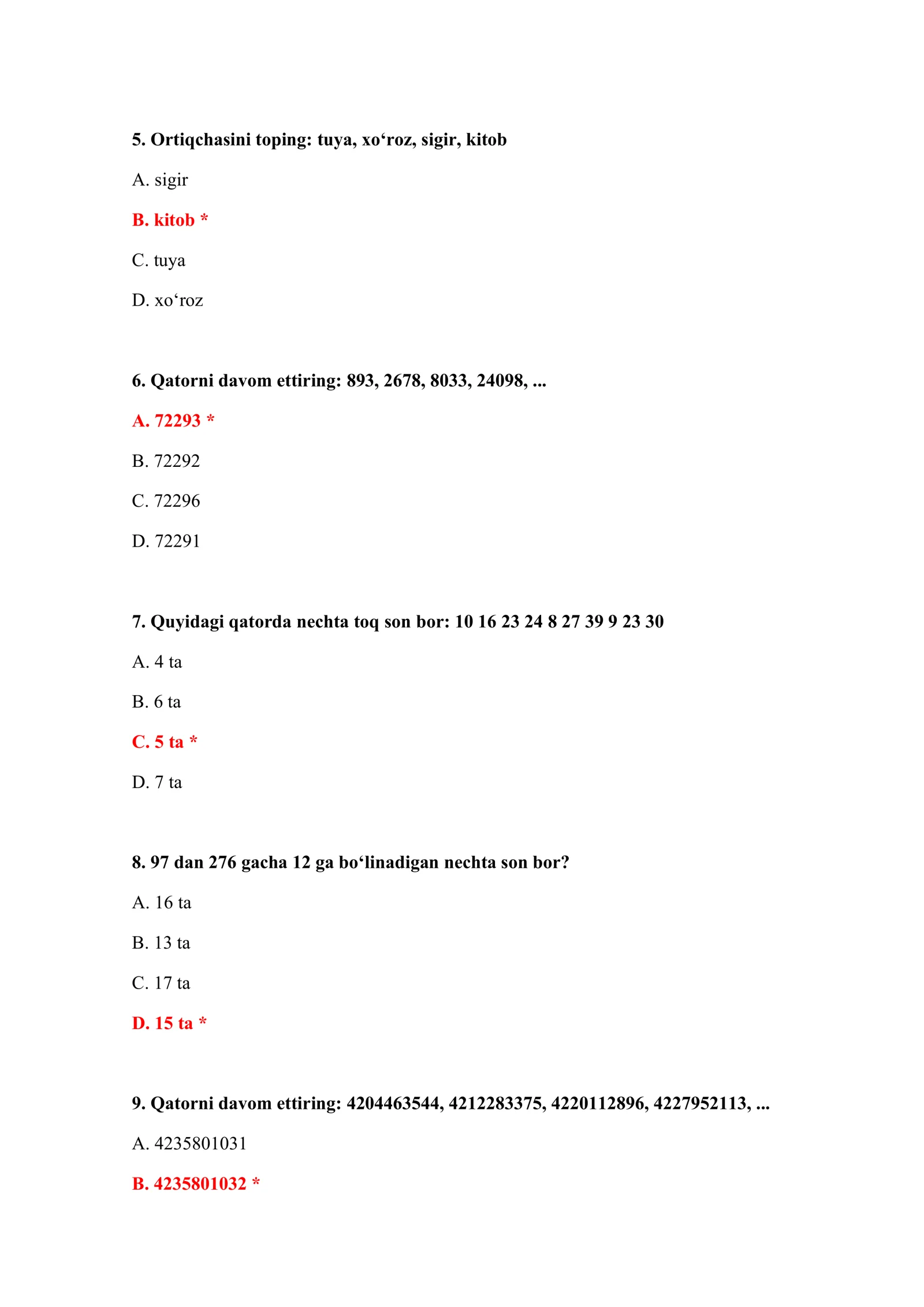 BOJXONA XODIMLARI TEST SAVOLLARI 3