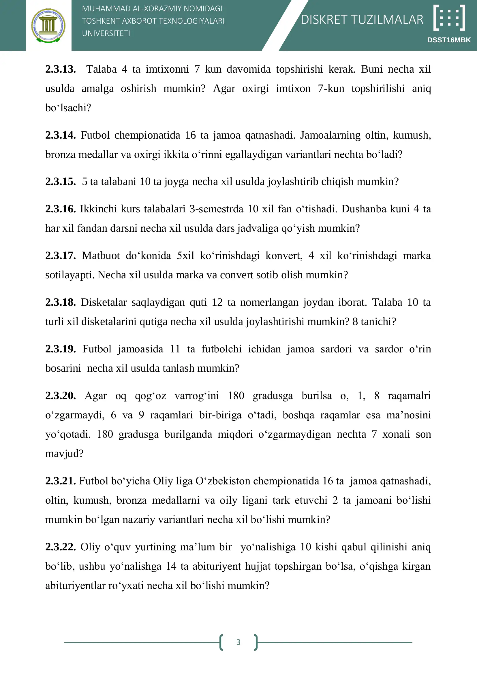 HISOB DISKRET TUZILMALAR 3