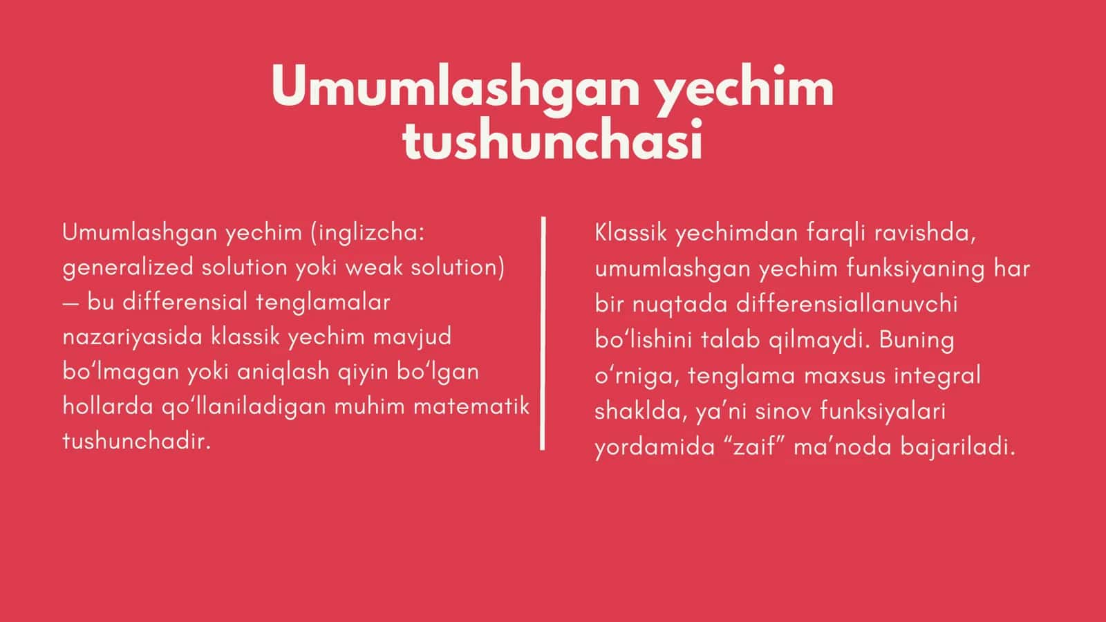 Umumlashgan yechim tushunchasi 3