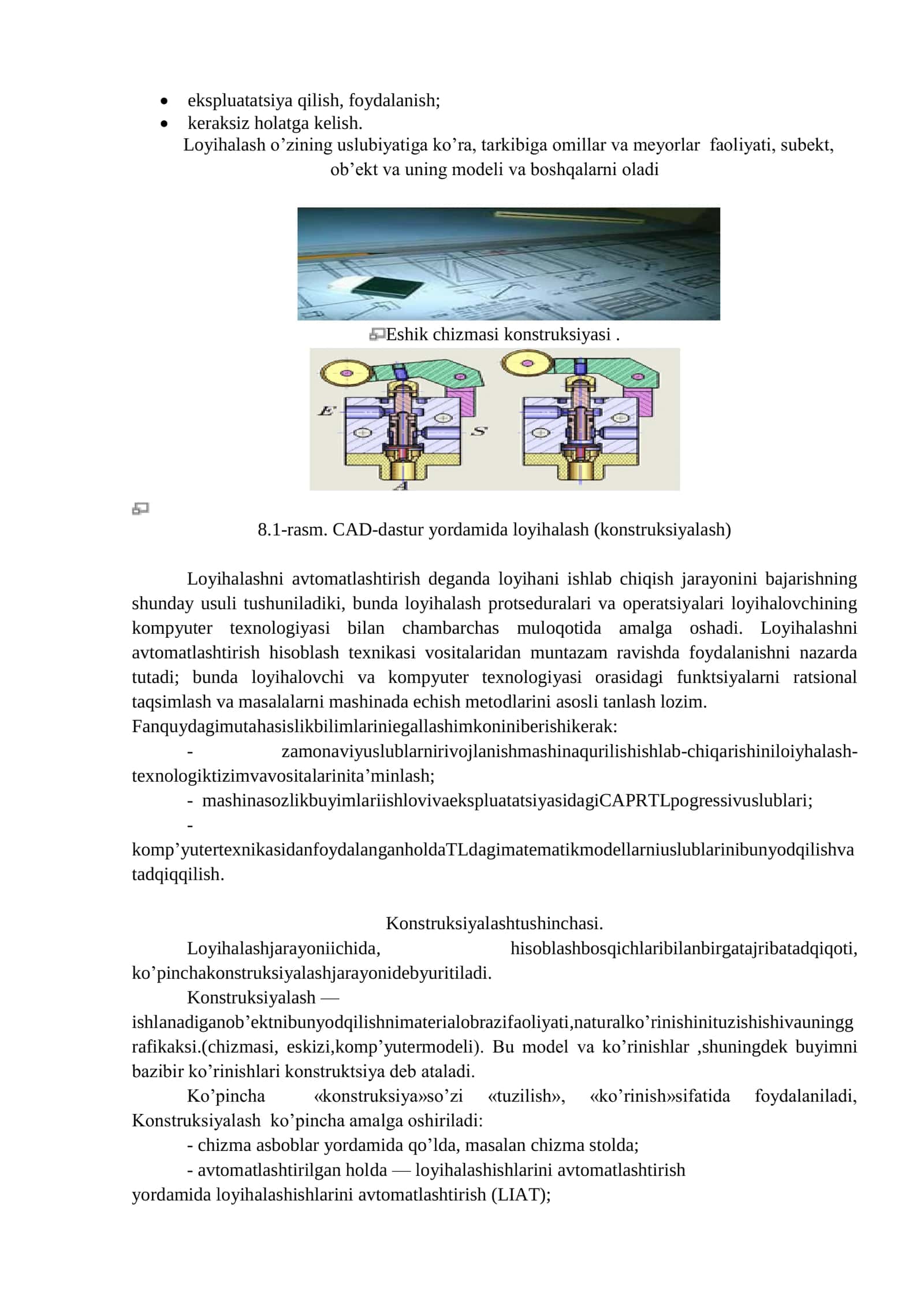 ZAMONAVIY AVTOMATLASHTIRILGAN LOYIHALASH TIZIMLARI VA ULARNI TEXNIK SOHALARDA QO’LLANILISHI 3