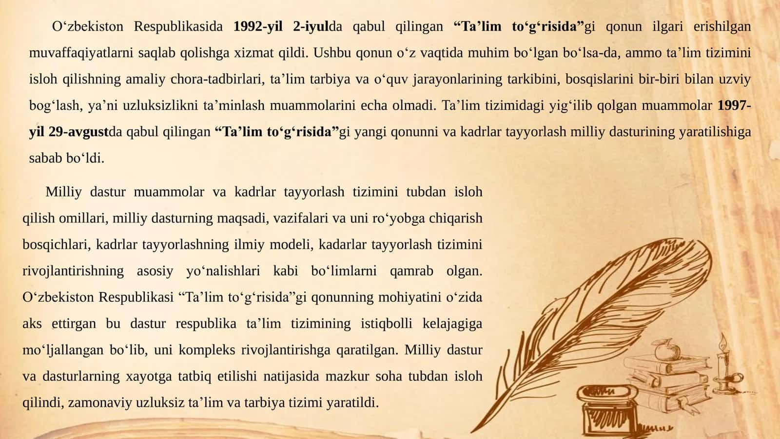 O‘ZBEKISTONDA_TA’LIM_SOHASIDA_AMALGA_OSHIRILGAN_ISLOHOTLAR. Taqdimot 3