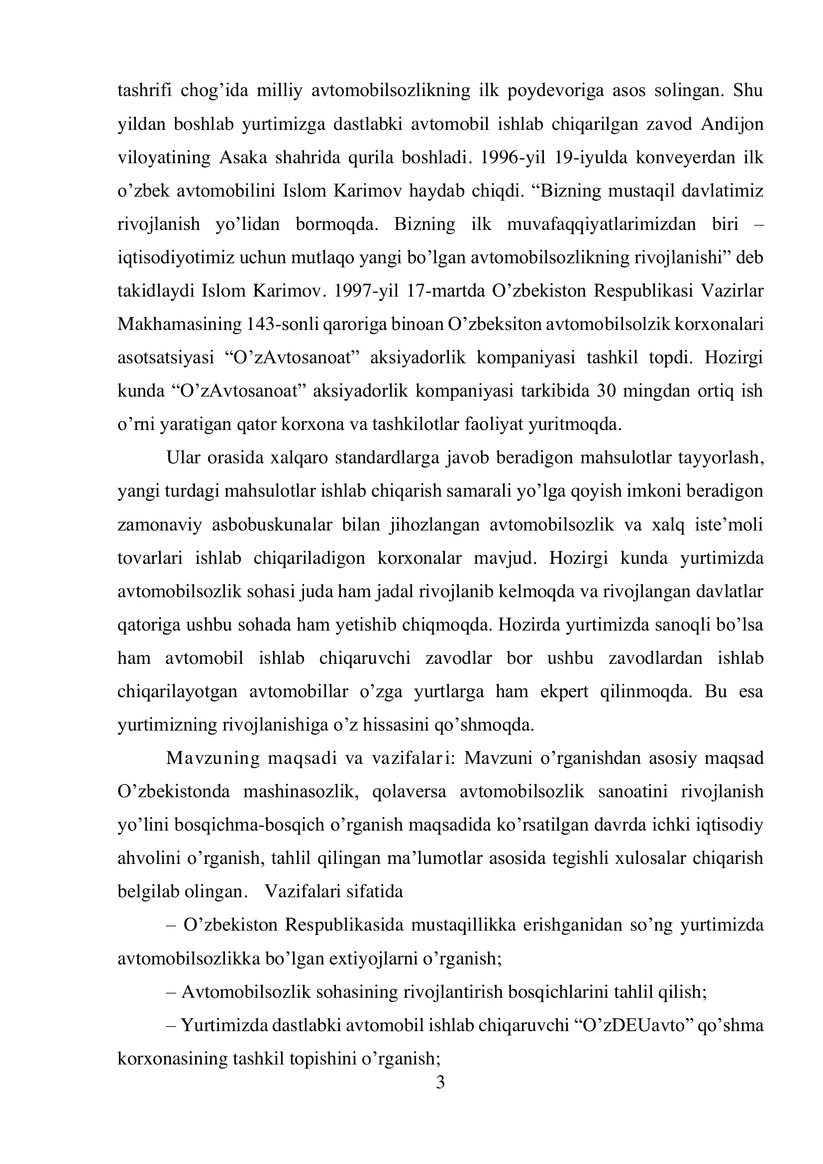 Mustaqil O’zbekiston milliy iqtisodiyotini rivojlantirish 3