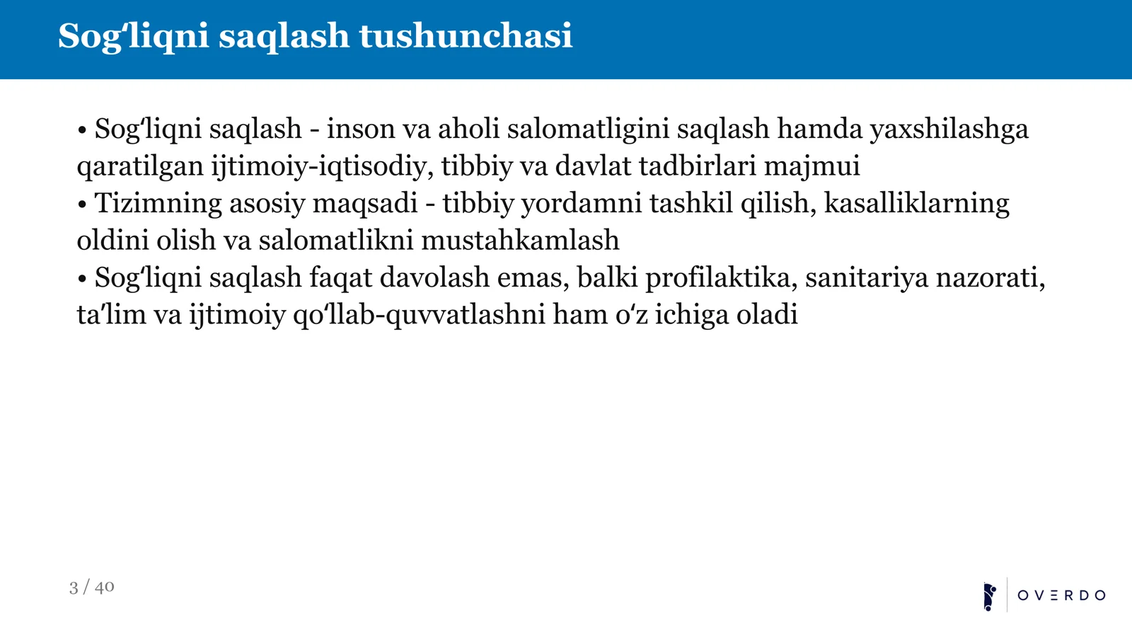 TIBBIYOT KASBIGA KIRISH 3