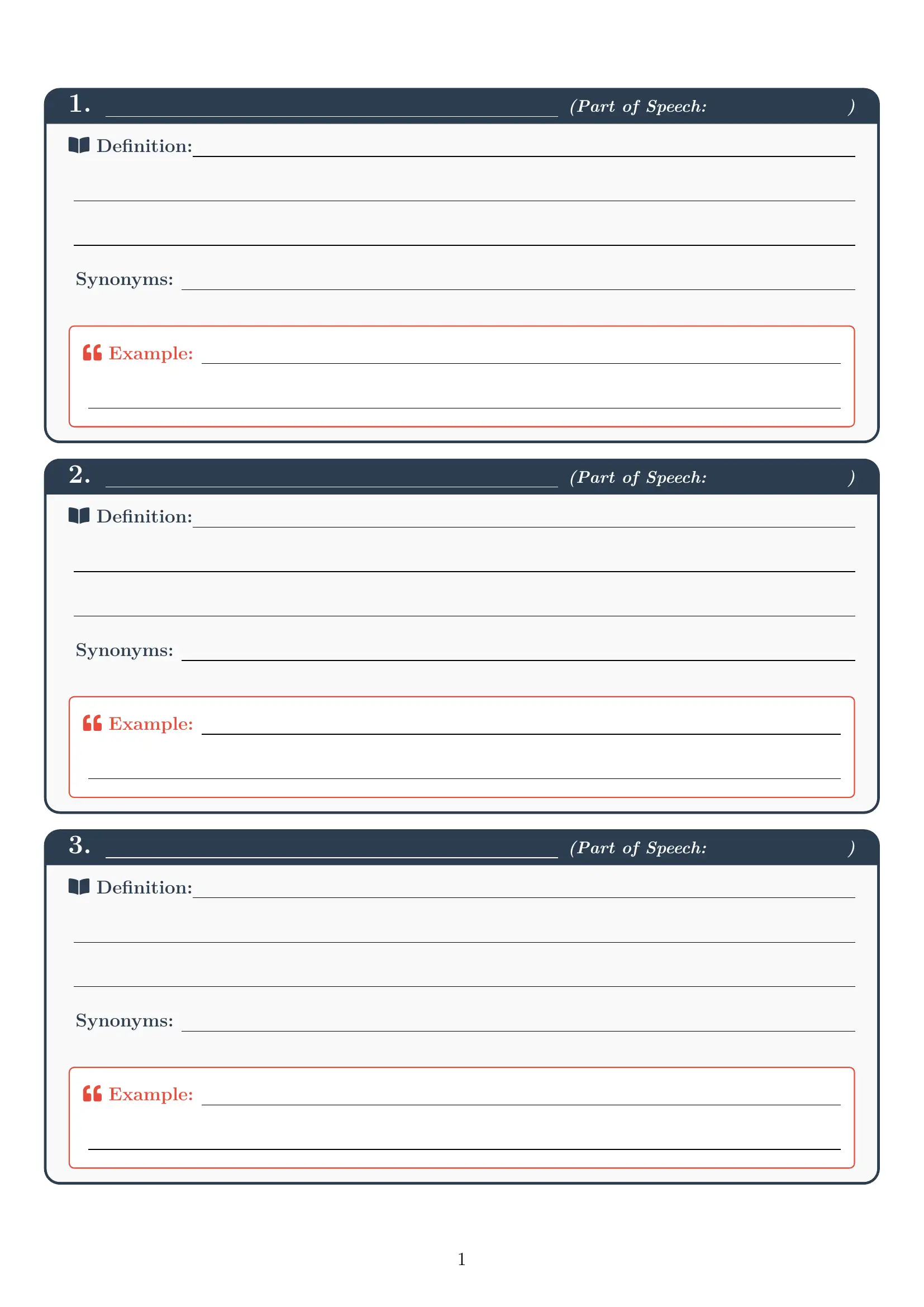 VOCABULARY LOGBOOK 3