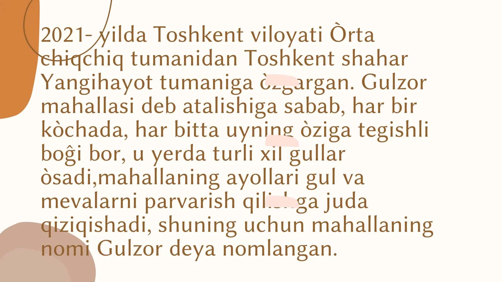 Toshkent shahar Yangihayot tumani Gulzor MFY shevasi 3