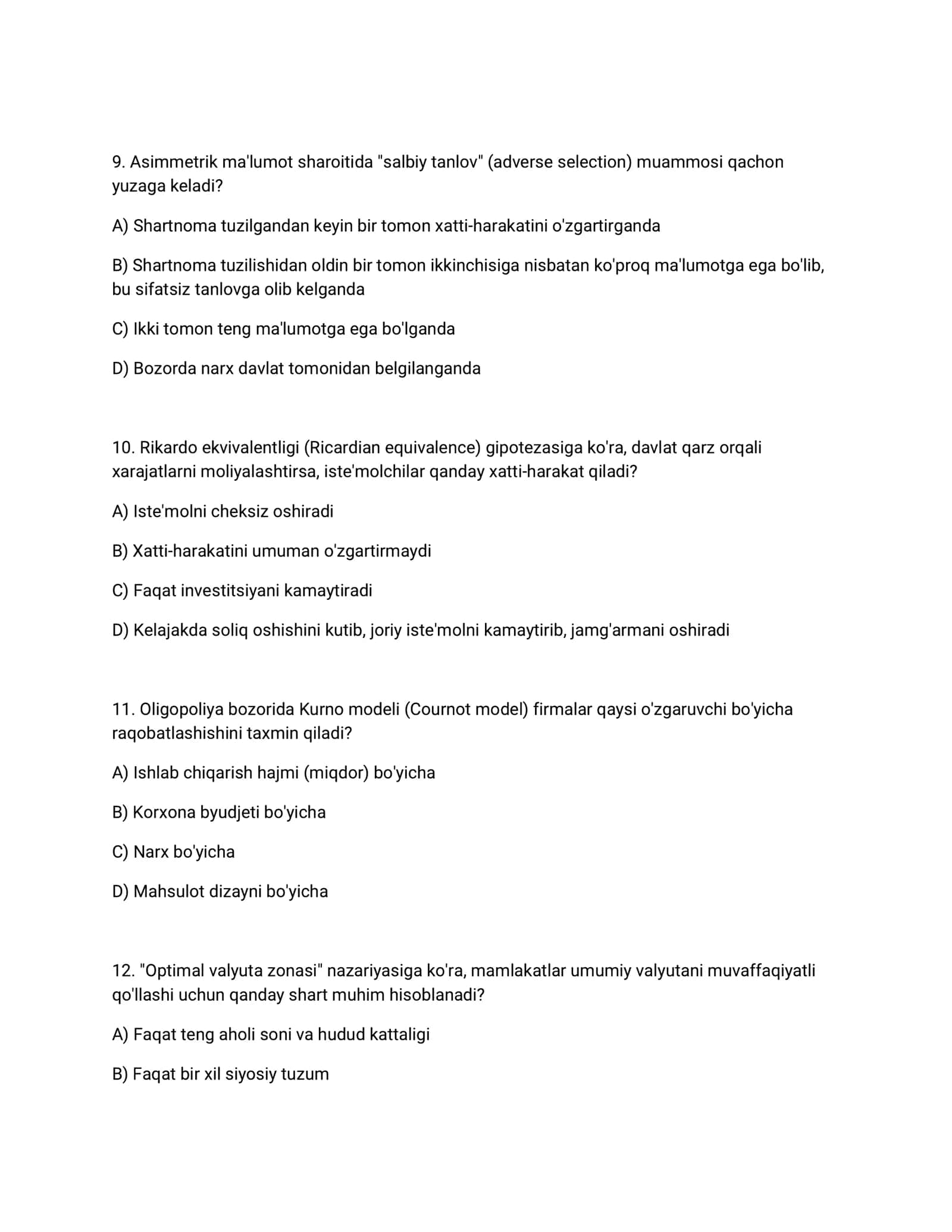 Iqtisodiyot nazariyasi test.1 3