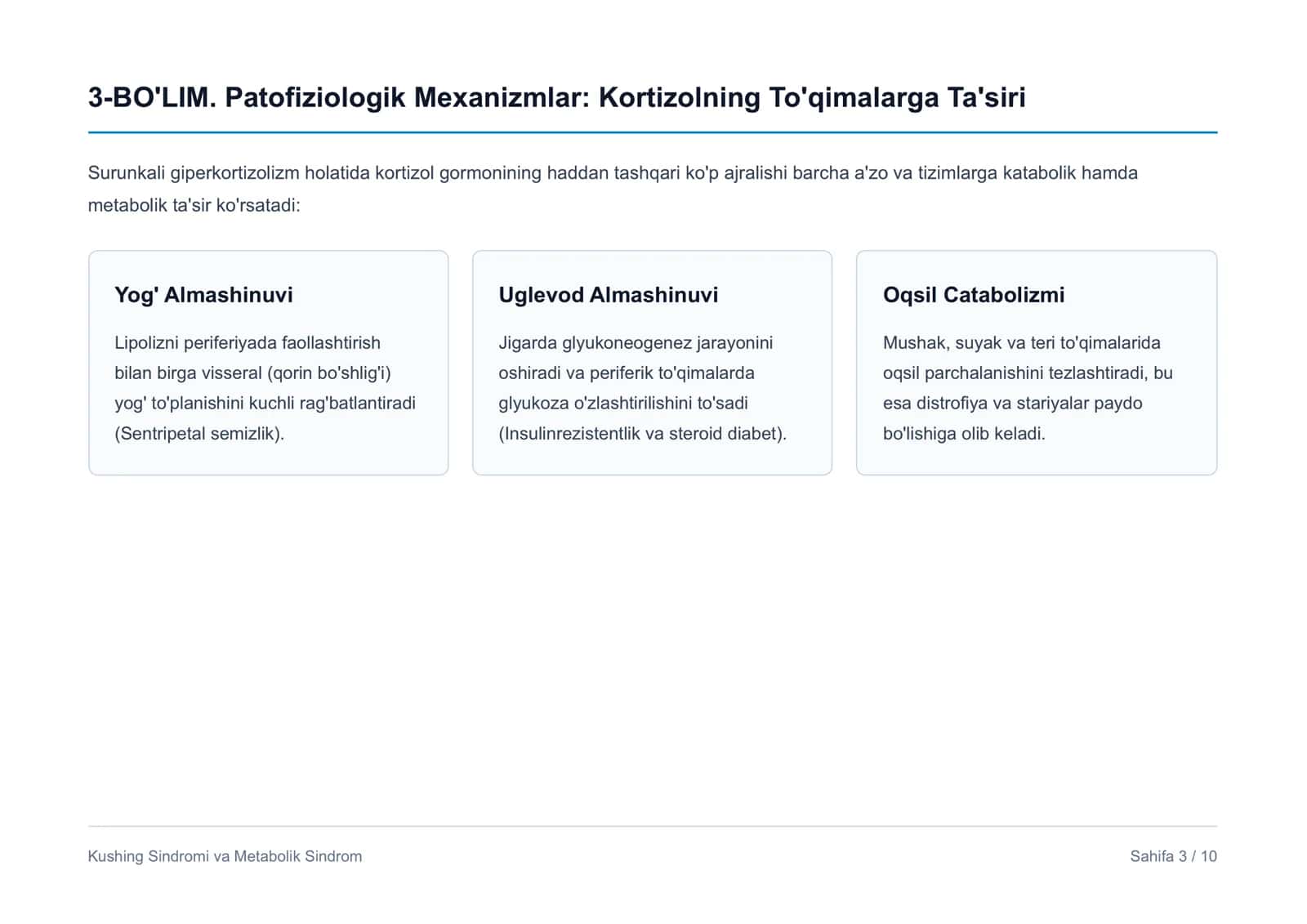 ENDOKRINOLOGIYA VA METABOLIK KASALLIKLAR BO'YICHA REFERAT 3