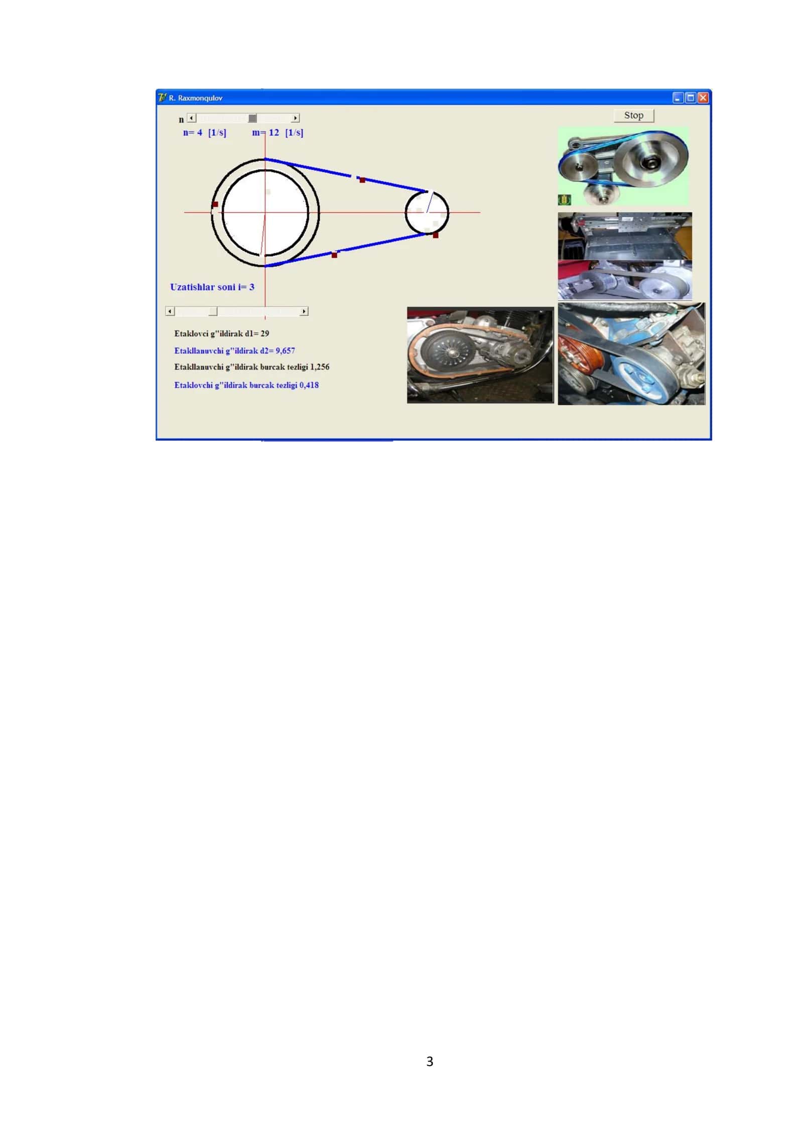 Amaliy mashg’ulot №13. Tasmali uzamning geometrik va kinematik parametrlarini aniqlash 3
