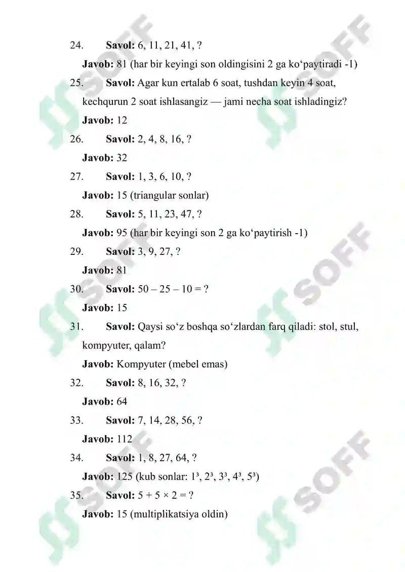 ARGOS IQ TEST JAVOBLARI YANGI 3