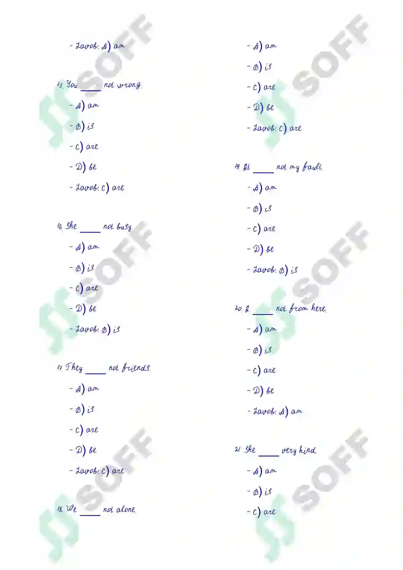 English Language Test Questions 3