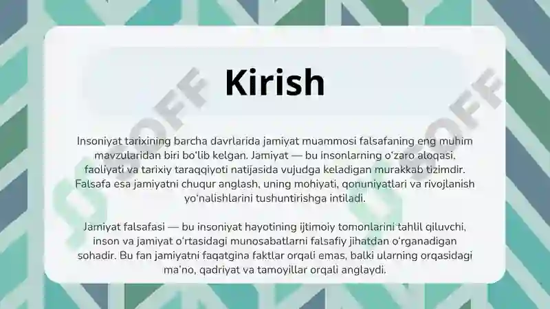 Jamiyat falsafasi 3