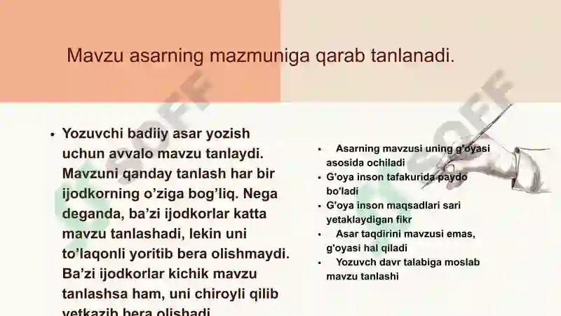 Badiiy asar g'oyasi 3