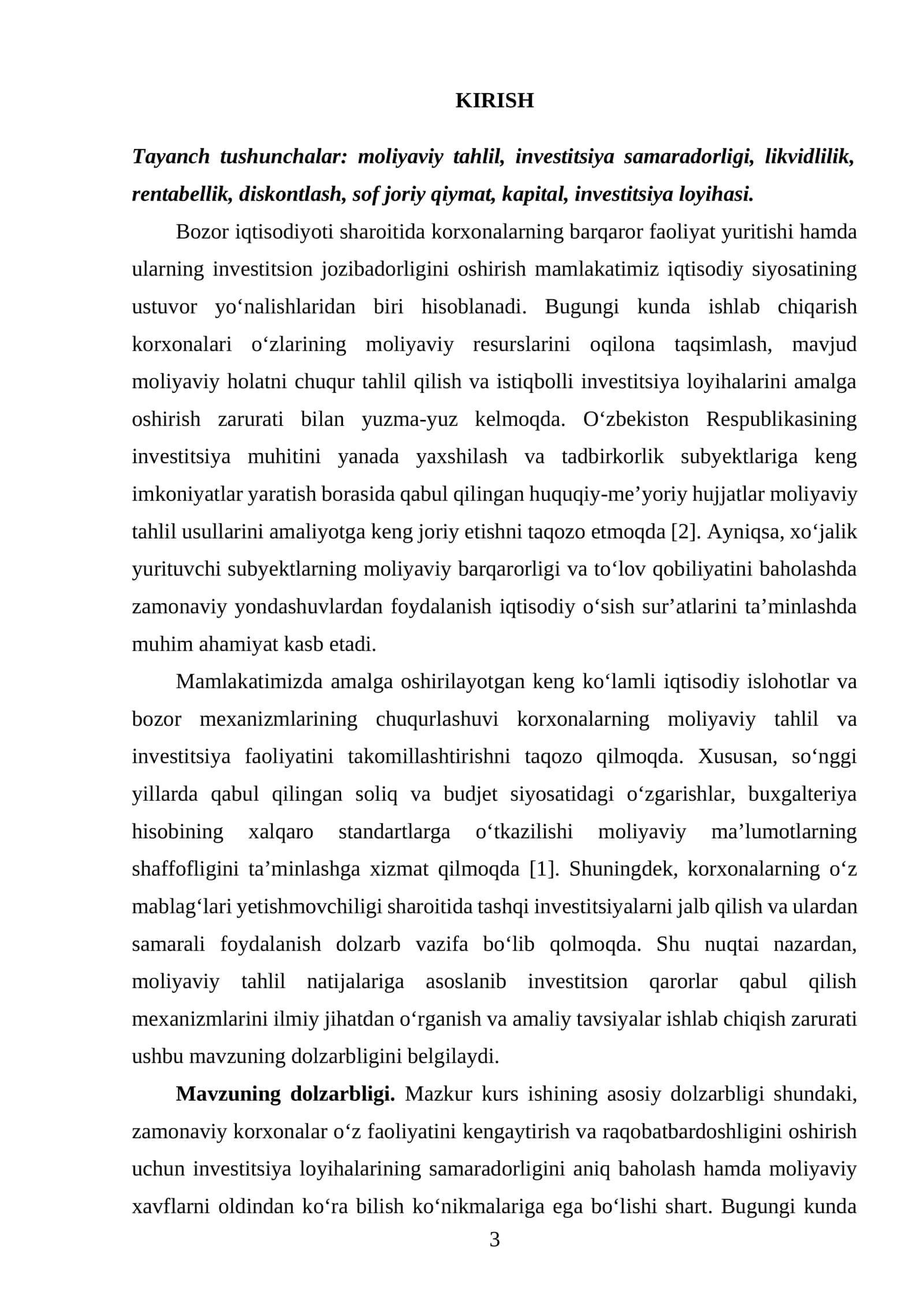 Korxonalarda moliyaviy tahlil va investitsiya samaradorligini  baholash usullari 3