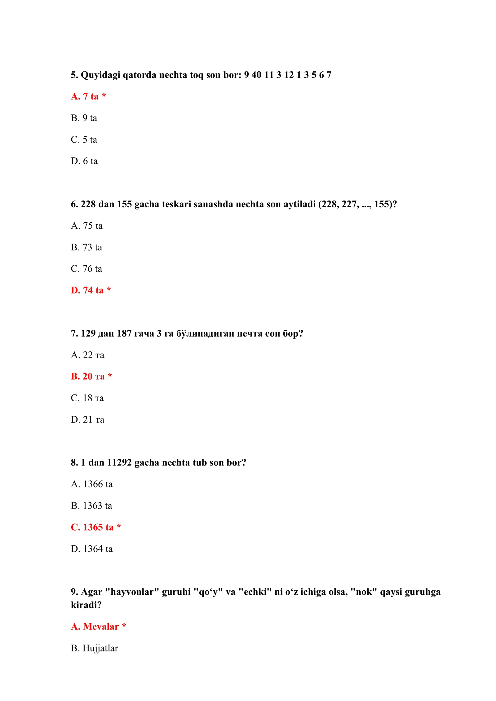 BOJXONA IQ TEST SAVOLLARI 3