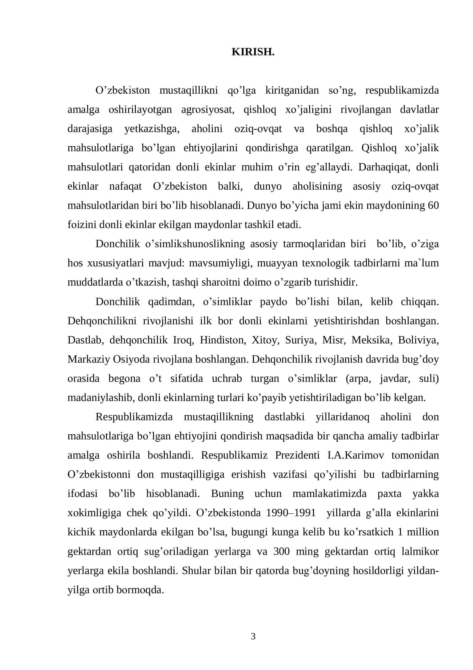 Qishlоq xo’jaligi mahsulоtlari yetishtirish, saqlash va ularni dastlabki qayta ishlash texnоlоgiyasi ta`lim yo’nalishi bitiruvchisi 3