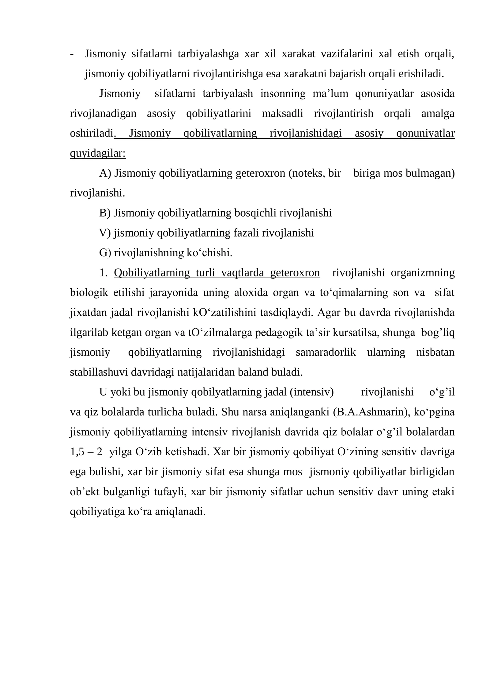 Jismoniy sifatlarni tarbiyalash 3