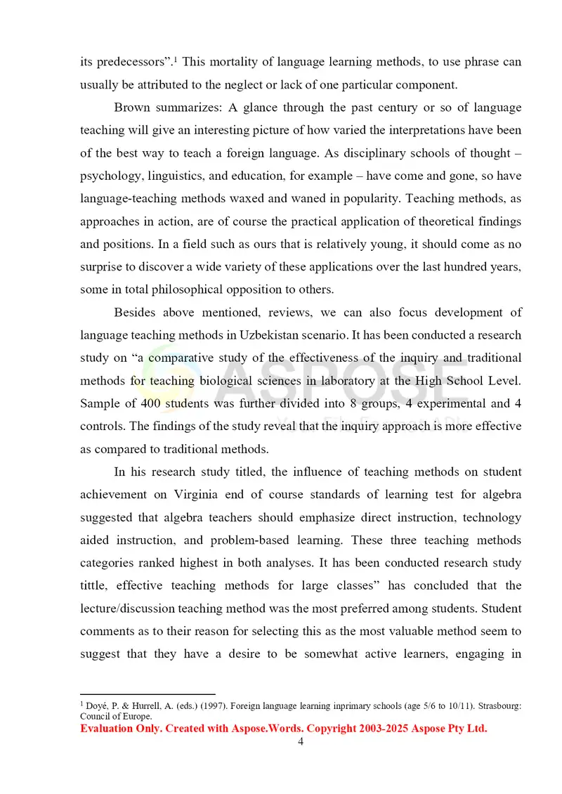 STAGES OF TEACHING ENGLISH LANGUAGE AS FOREIGN LANGUAGE 4