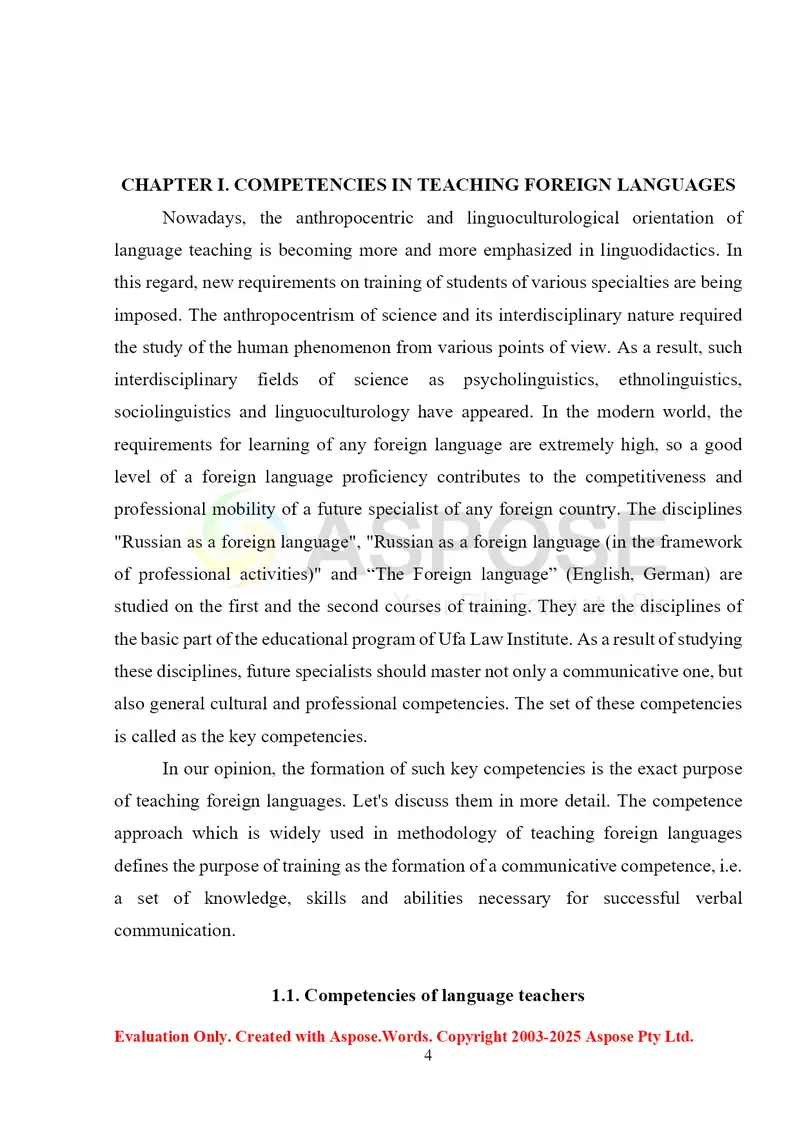 COMPETENCIES IN TEACHING FOREIGN LANGUAGES 4