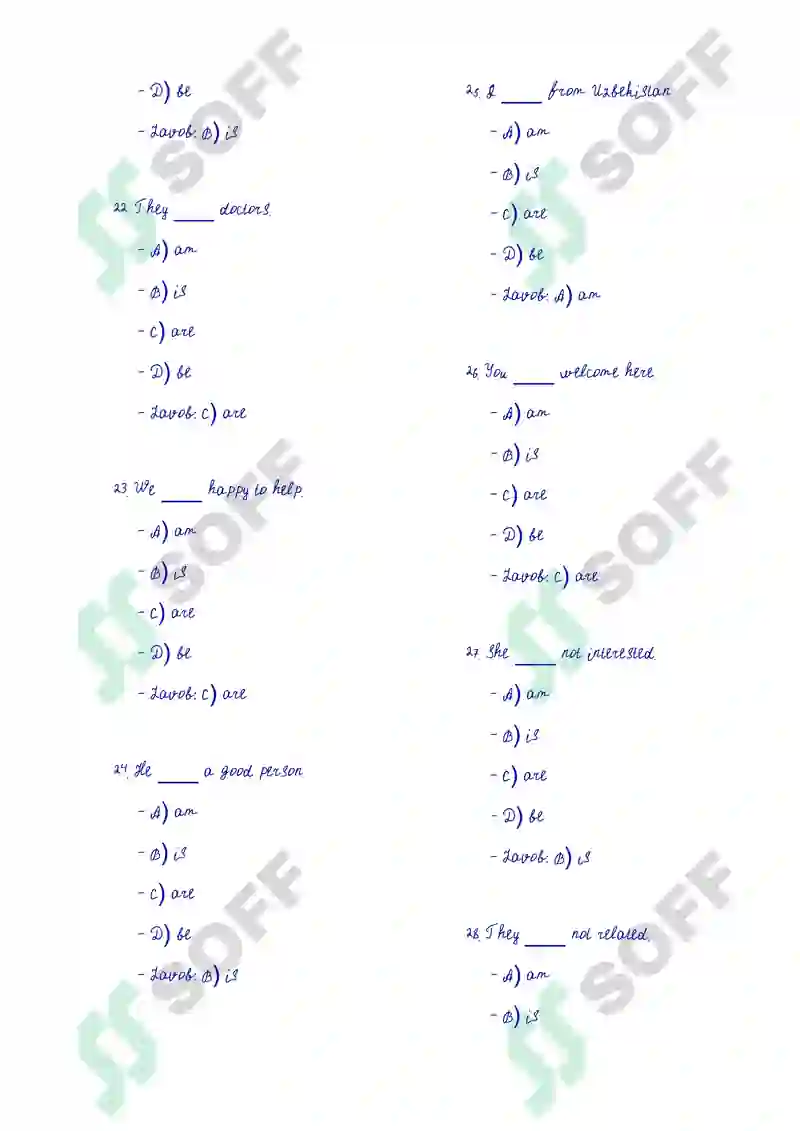 English Language Test Questions 4