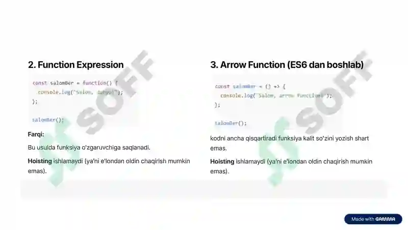 JavaScriptda Funksiyalar va massivlar 4