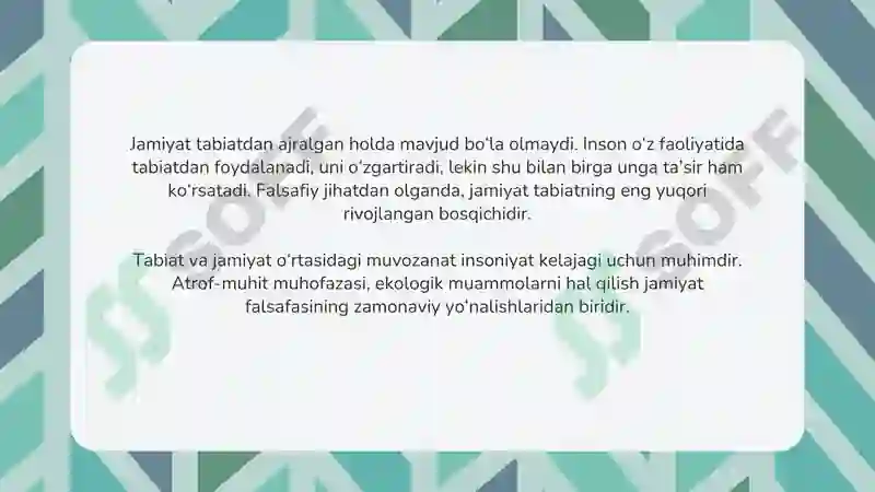 Jamiyat falsafasi 6