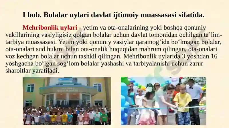Bolalar uyida ijtimoiy pedagogik faoliyat olib borish 7