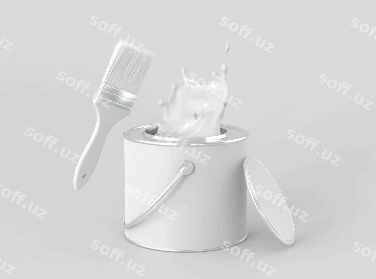 Boj holda dizayni | Paint bucket mockup design 1