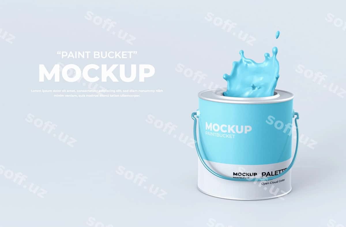 Boj holda dizayni | Paint bucket mockup design 1
