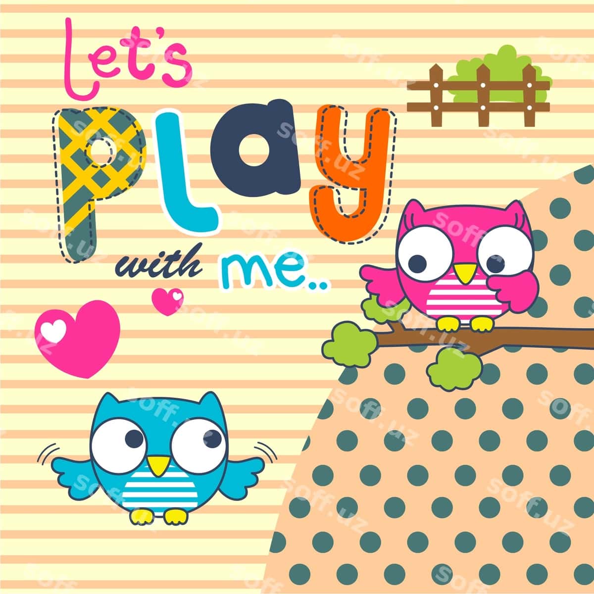 Ikki botoq birgalikda oynayman | Pair owls are playing together 1