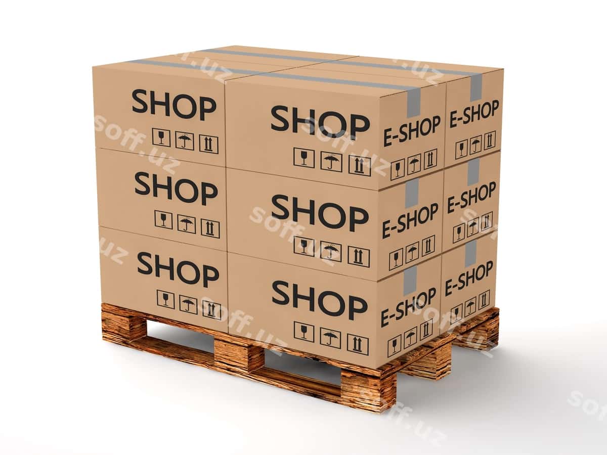 Pallet karton qutilari bilan | Pallet with cardboard boxes 1