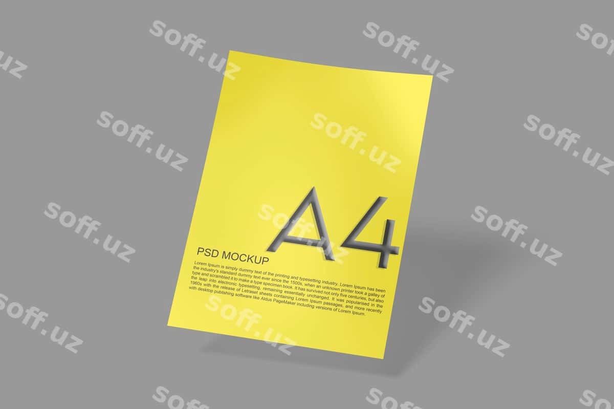 Varaq A4 namuna PSD | Paper a4 mockup psd 1