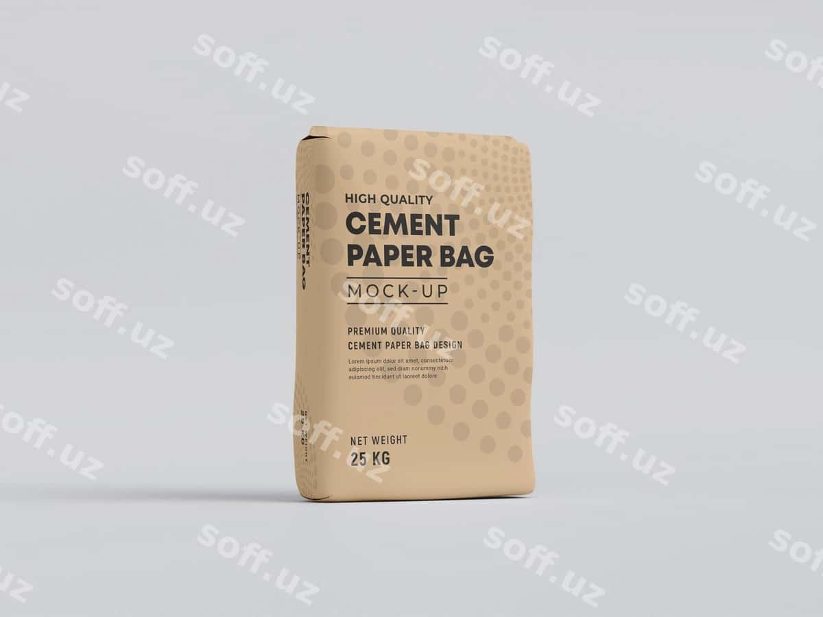 Qog'oz tsement sumkasi maketi | Paper cement bag mockup 1