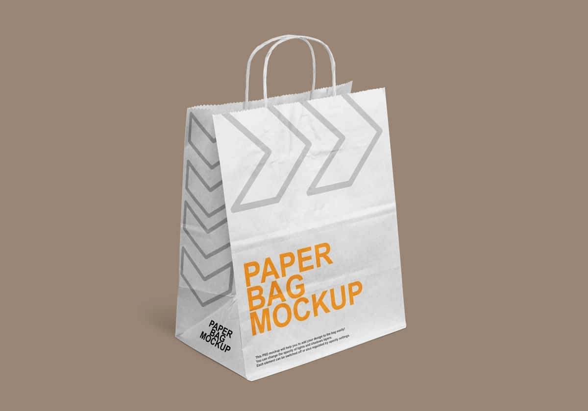Xarid qilish uchun qog'oz sumka maketi | Shopping paper bag mockup 1