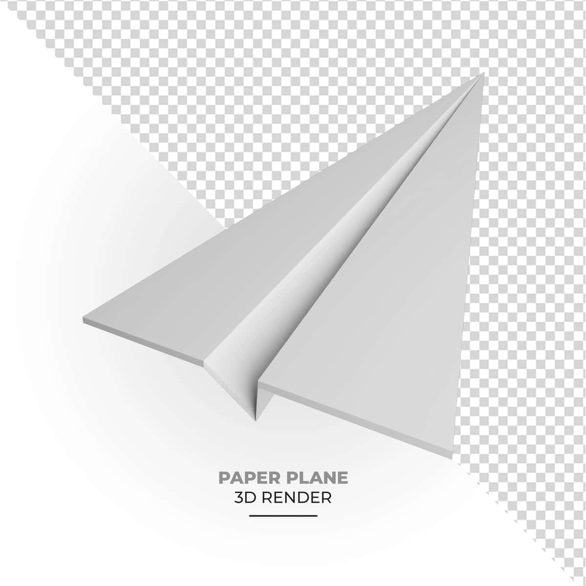 Qog'oz tekis oq rangli 3D render dizayni | Paperplane white color 3d render design 1