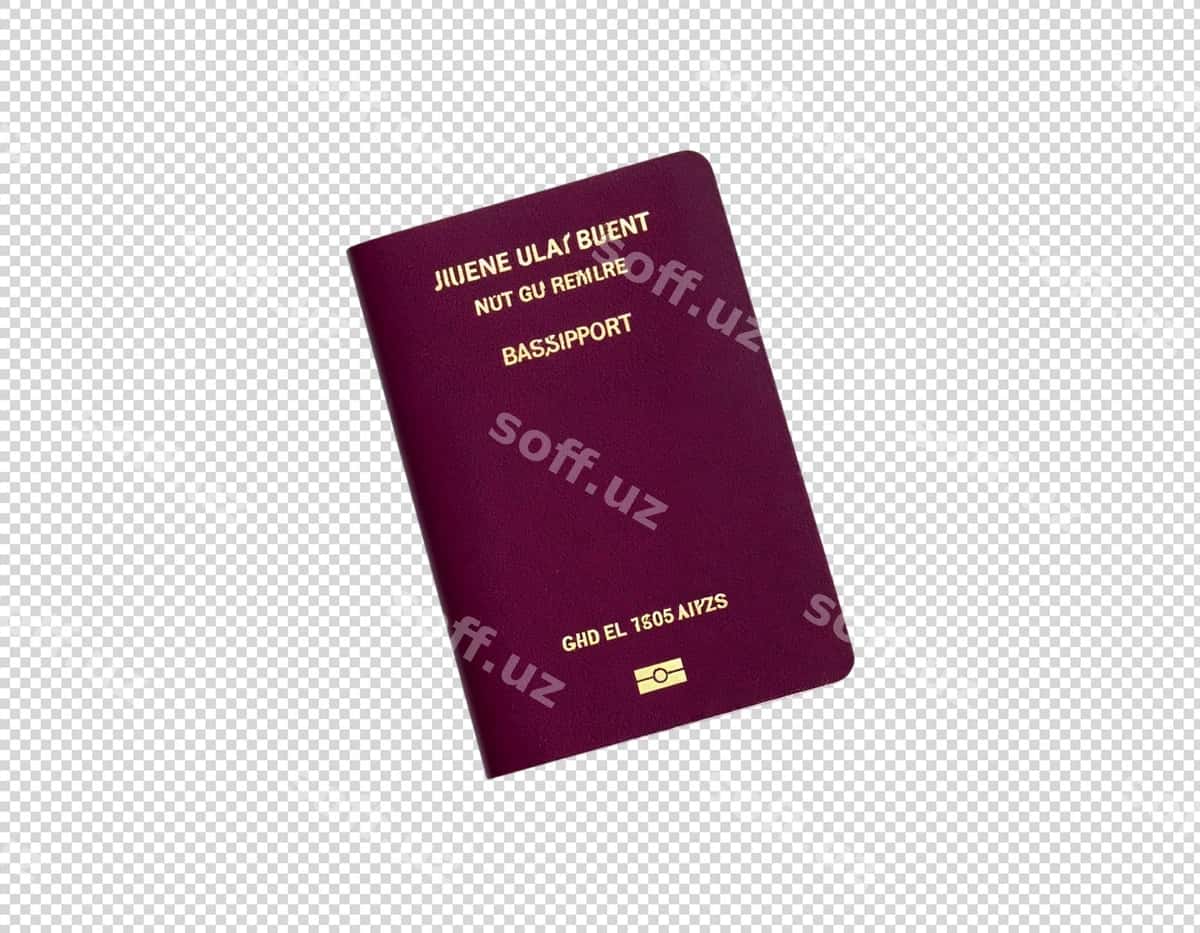Pasport ajraltirilgan oq fonda | Passport isolated white background 1