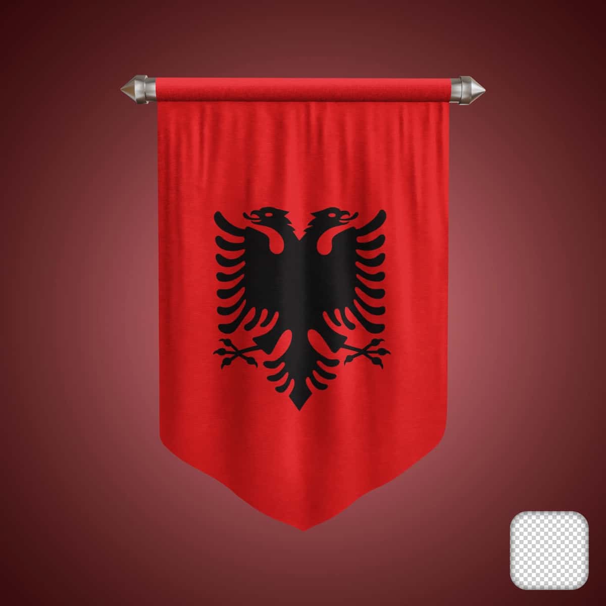 Albaniya bayrog'i 3D tasviri | Pennant albania flag 3d illustration 1