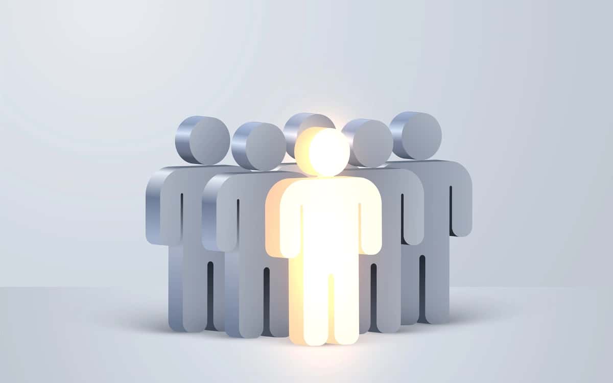 3D renderlangan odamlar konsepsiyasiga ega jamoa | Team with leader concept 3d rendered people 1