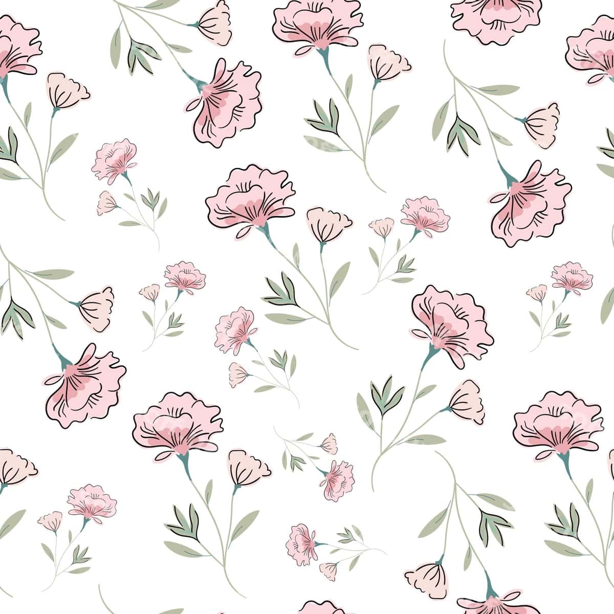 Pushti gul uzilmas naqsh | Pink flower seamless pattern 1