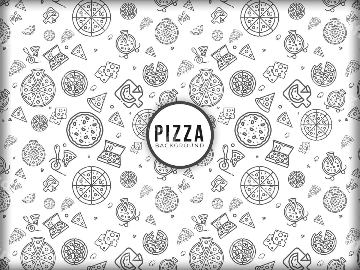 Pizza konturining uzluksiz naqsh dizayni | Pizza outline seamless pattern design 1
