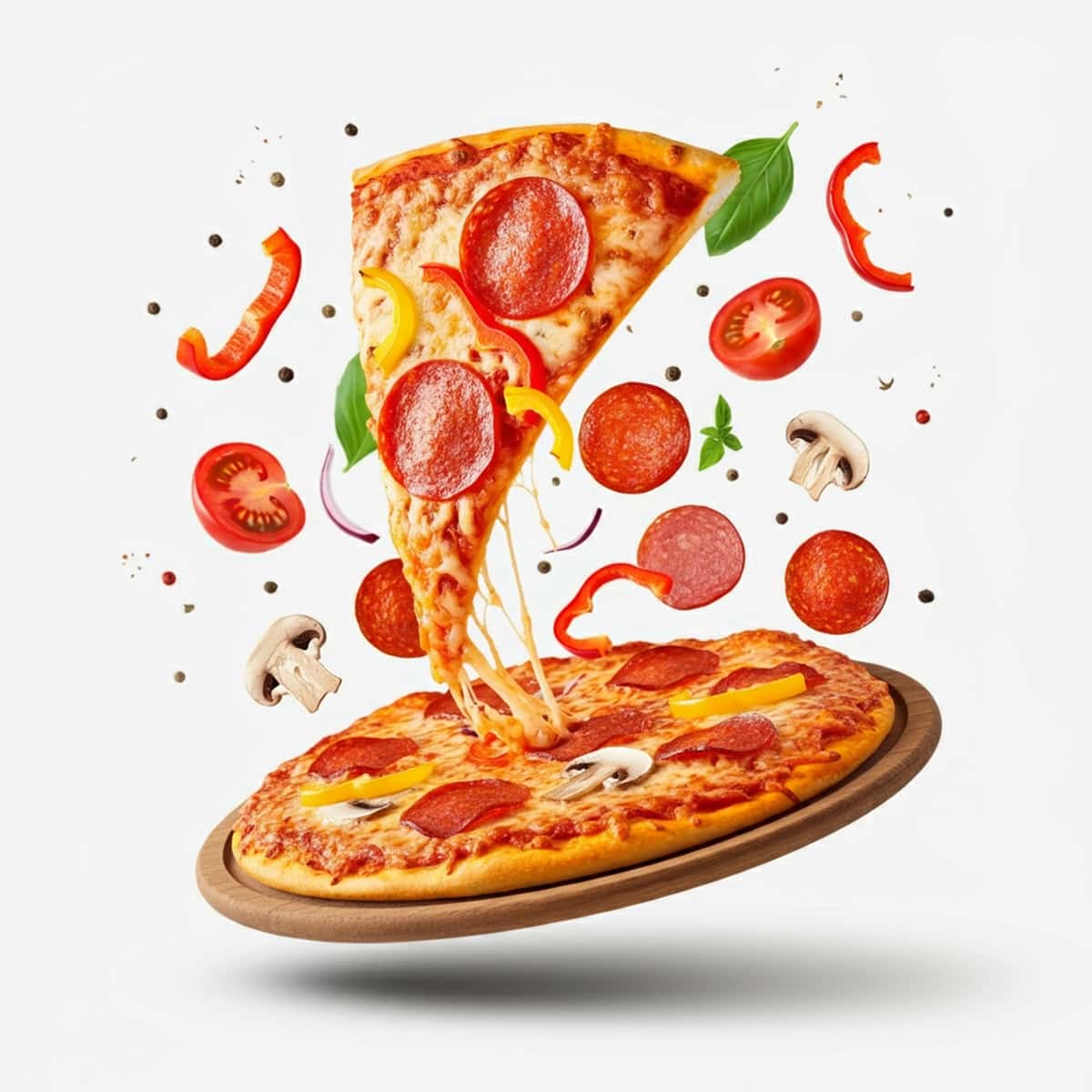 Pepperoni pomidorli pizza | Pizza with pepperoni tomatoes it 1
