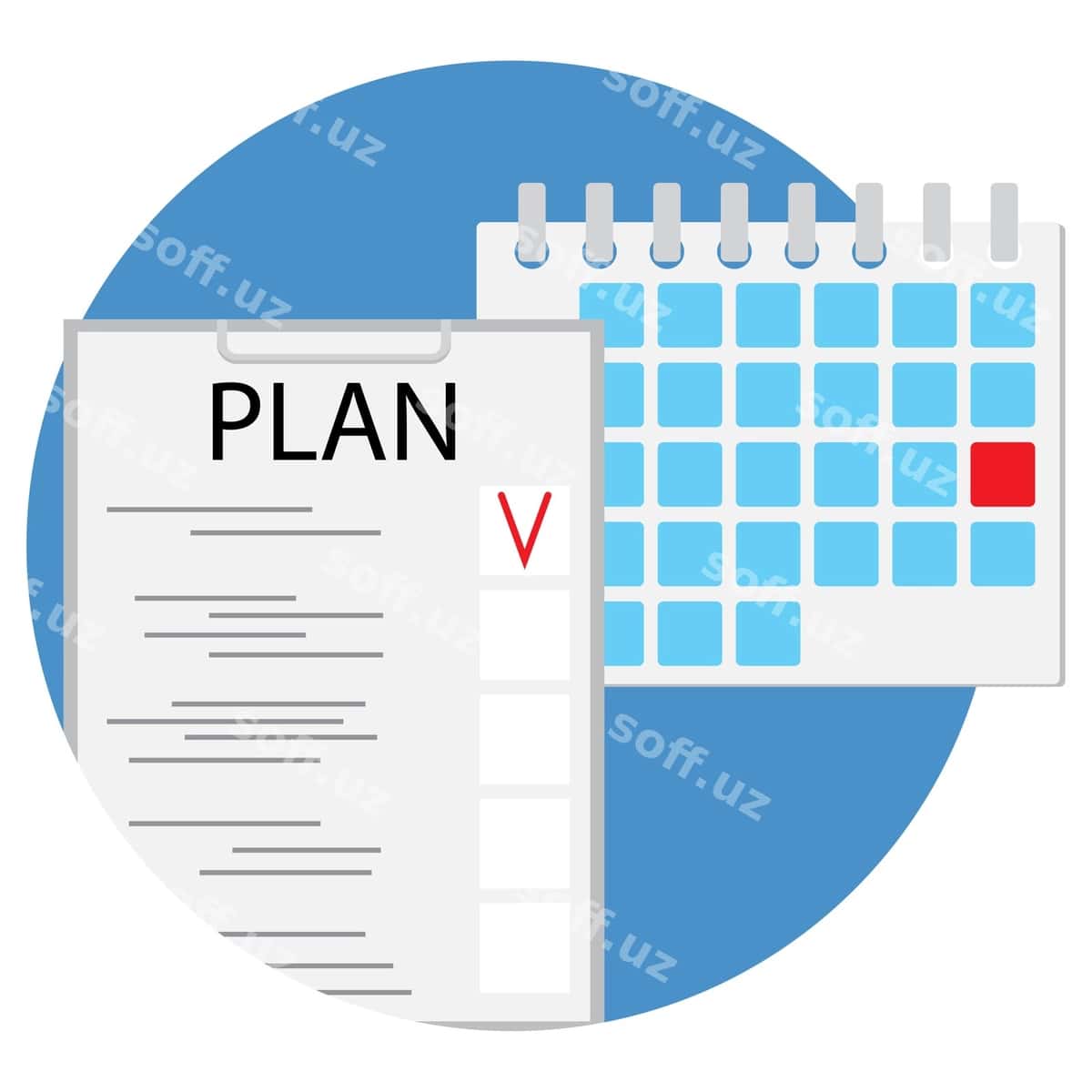 Reja kalendary ikonka vektor | Plan calendar icon vector 1