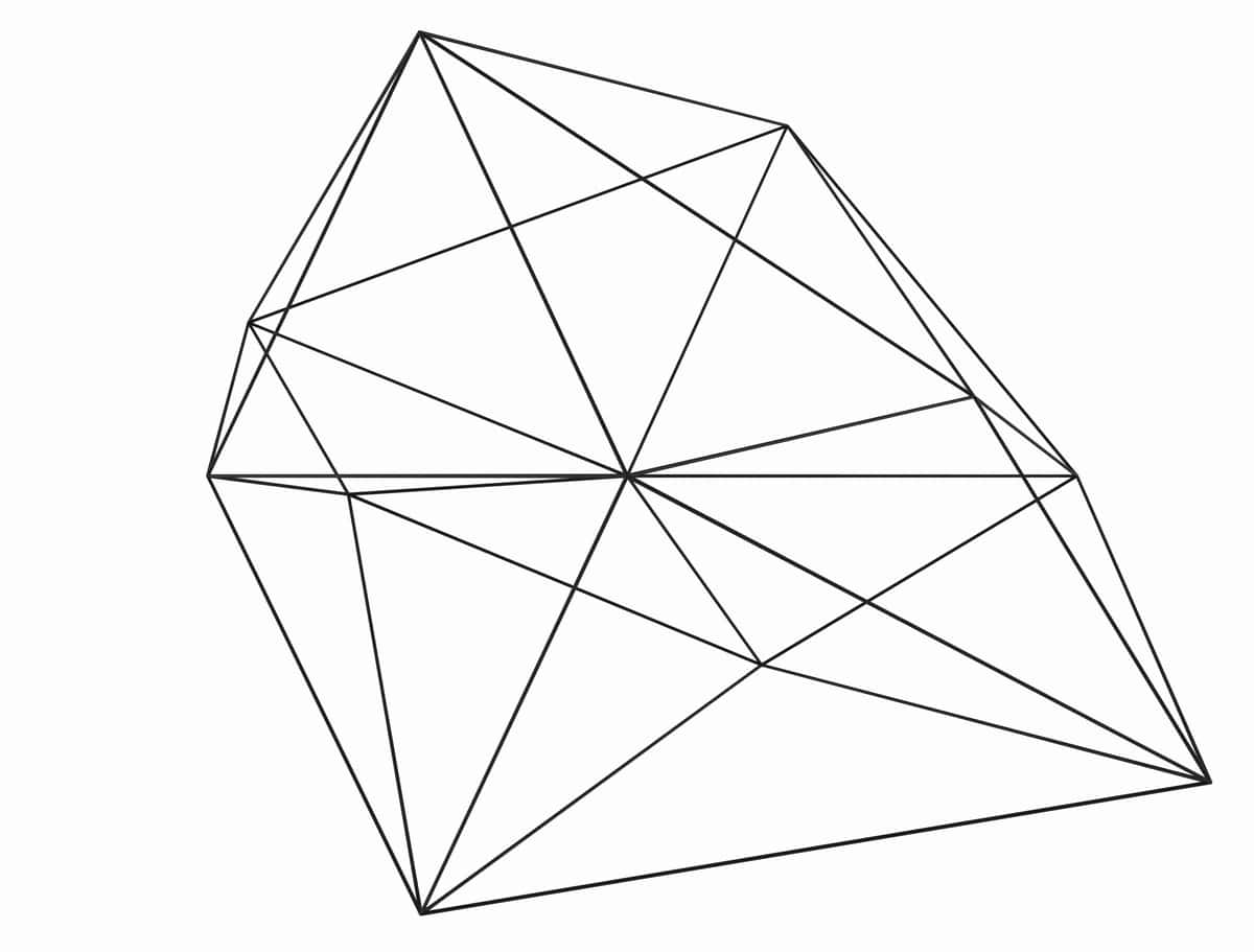 Poligonal to'rli simli ramka mavhum 3D shakl | Polygonal mesh wireframe abstract 3d shape 1