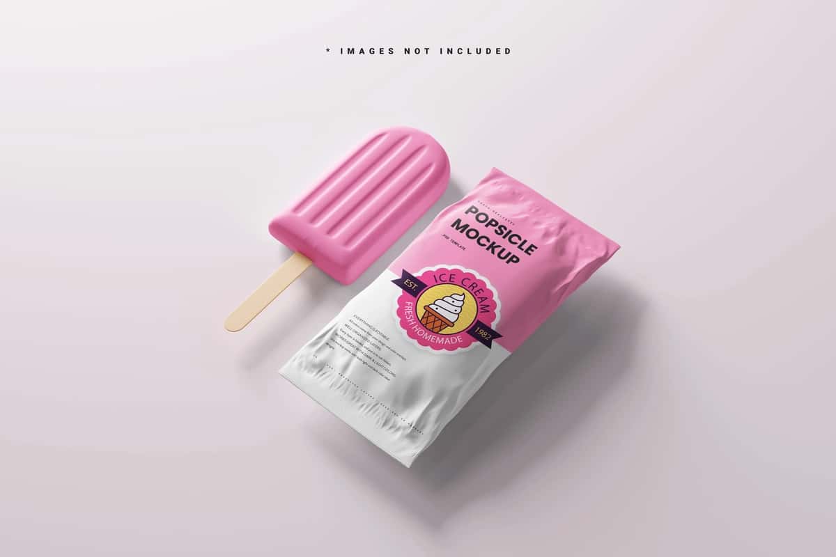 "Ananas" so'zi tushirilgan pushti muzqaymoq paketi | Pink ice cream package with word pineapple it 1