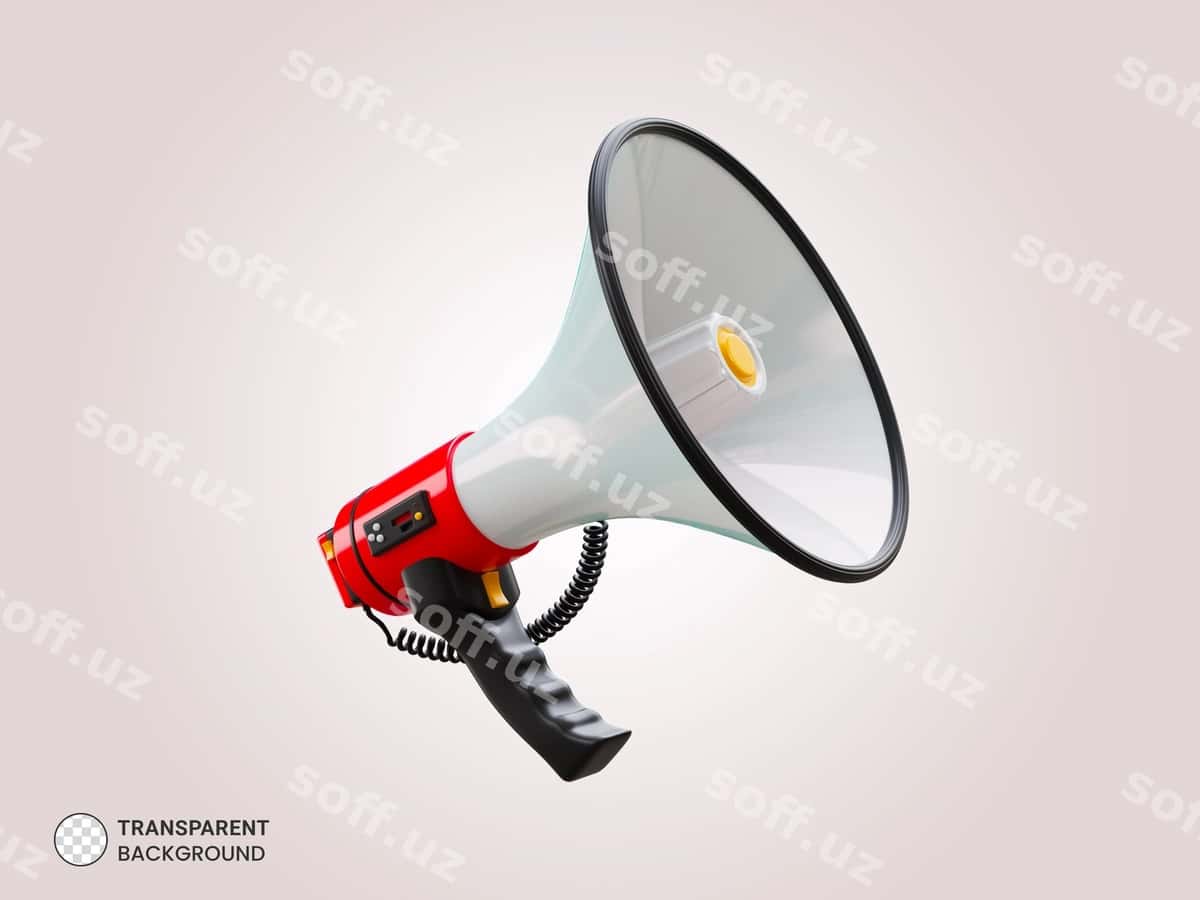 O'tkazib beruvchi megafon 3d ikon | Portable megaphone 3d icon 1