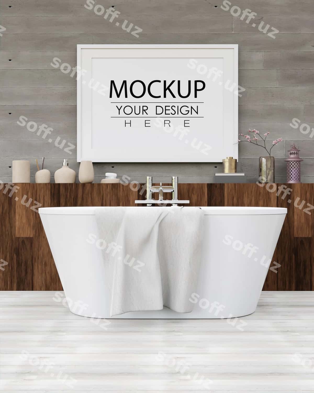 Poster ramkasi mockup mehmon xonasi | Poster frame mockup living room 1
