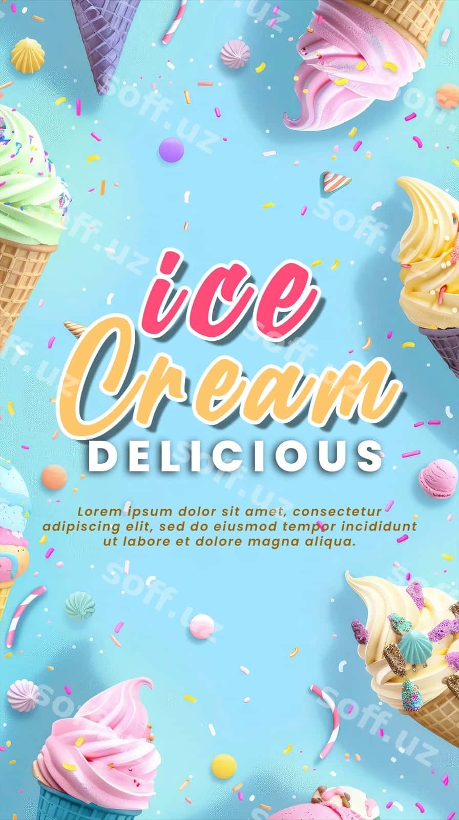 Poyezr muzza kun | Poster ice cream day 1